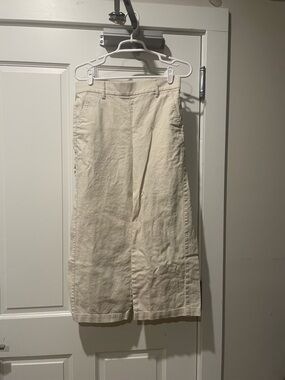 J. Crew Cream Ankle-Length Wide-Leg Pants size 4